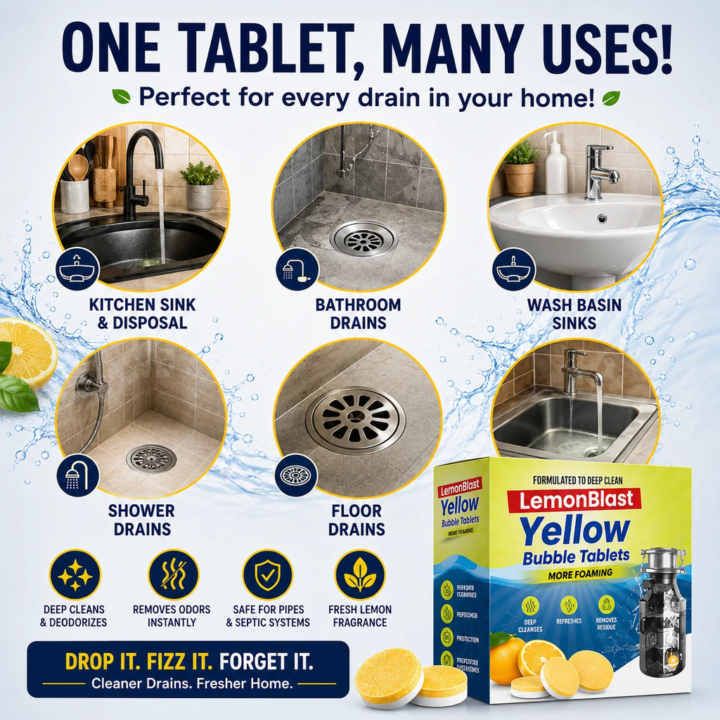 LemonBlast™ Drain Cleaning Tablets for Sink & Pipes (🔥BUY 1 GET 1 FREE🔥)