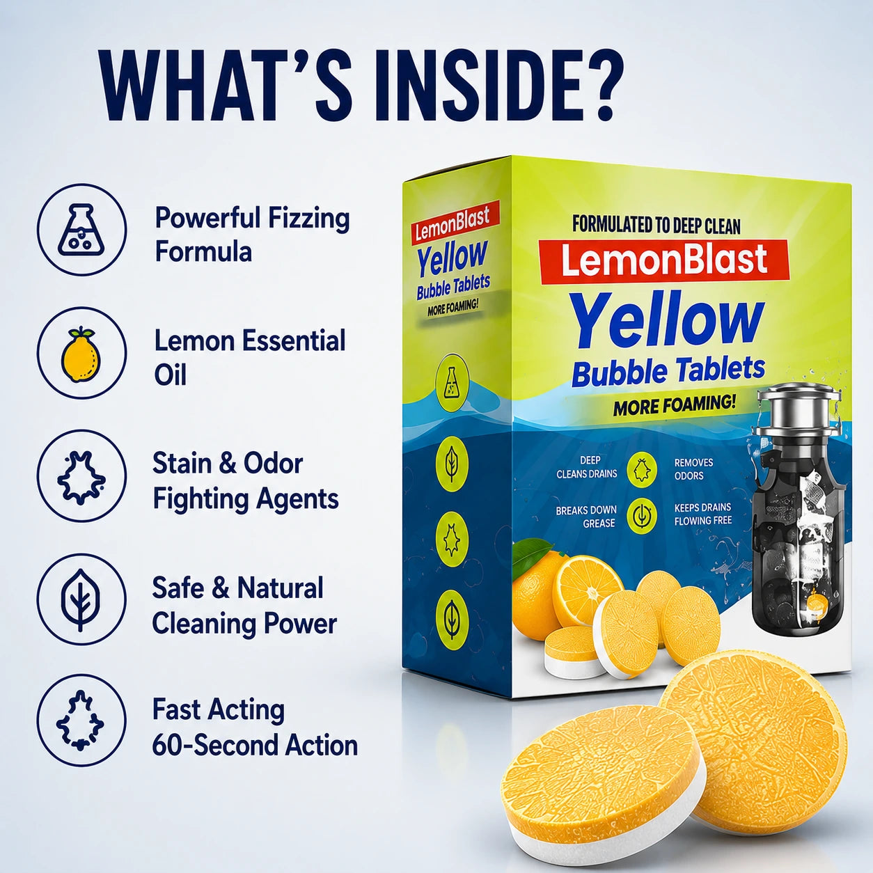 LemonBlast™ Drain Cleaning Tablets for Sink & Pipes (🔥BUY 1 GET 1 FREE🔥)