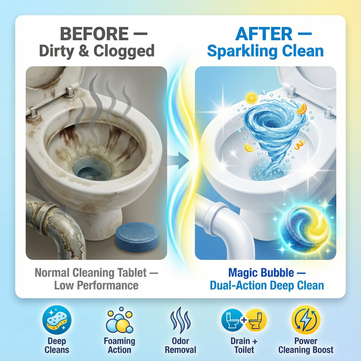 MAGIC BUBBLE™ Dual Action Magic Toilet Tablet 24 Tablets (🔥BUY 1 GET 1 FREE🔥)