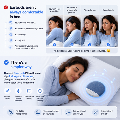 Thinnest Bluetooth Pillow Speaker