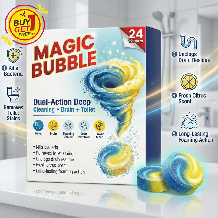 MAGIC BUBBLE™ Dual Action Magic Toilet Tablet 24 Tablets (🔥BUY 1 GET 1 FREE🔥)